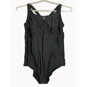 Torrid 6 Womens Size 30 Black Racerback Mesh Inset One Piece Swimsuit New